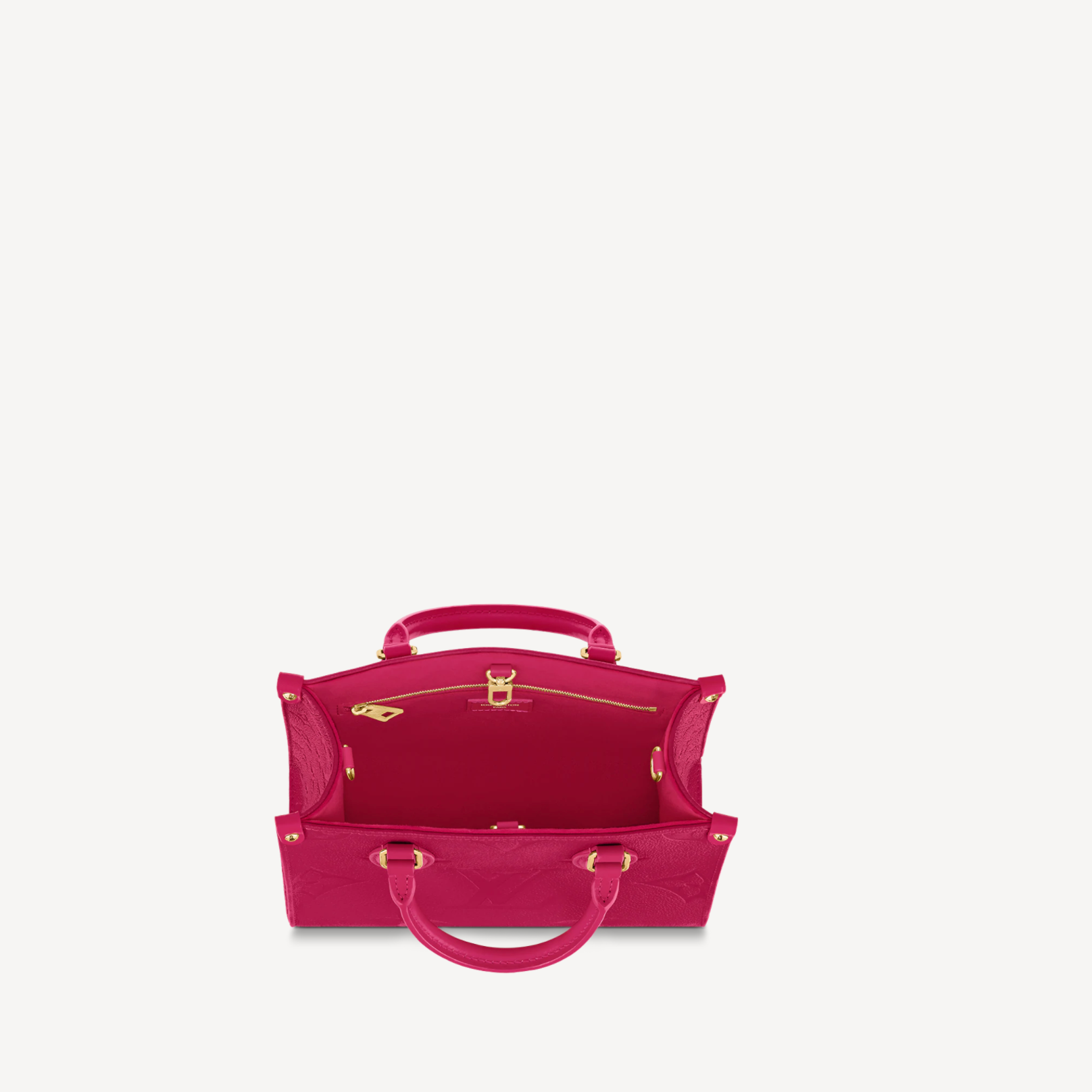Louis Vuitton Fuchsia Embossed Grained Leather On-the-Go Tote Bag