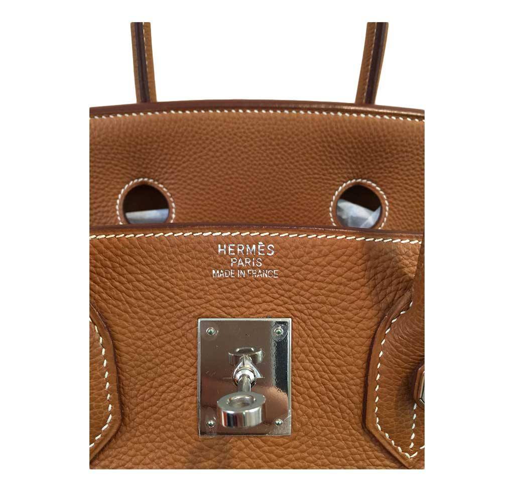 Hermes Birkin 35 Gold Clemence Leather Palladium Hardware