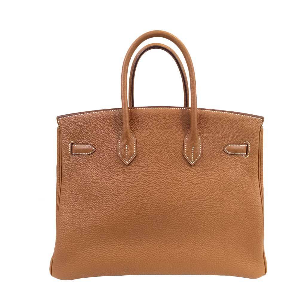 Hermes Birkin 35 Gold Clemence Leather Palladium Hardware