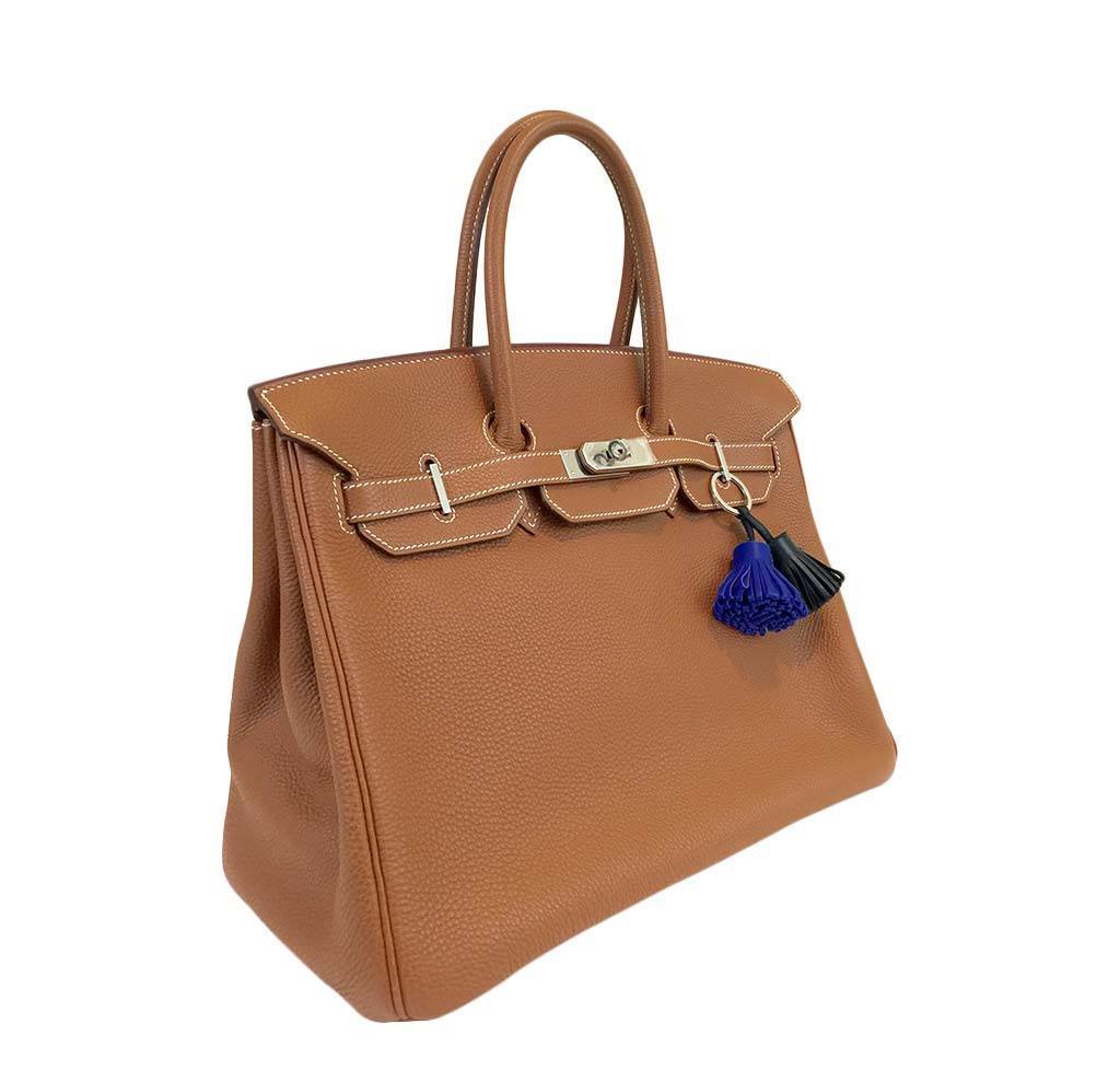 Hermes Birkin 35 Gold Clemence Leather Palladium Hardware