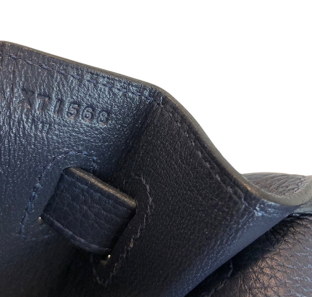 Hermes Kelly Retourne 35 Bleu Nuit Togo Leather Palladium Hardware