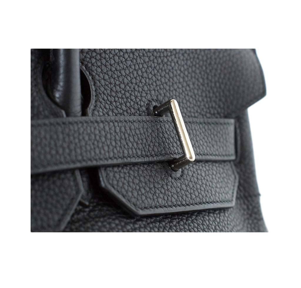 Hermes Birkin JPG Shoulder Bag Black Clemence Leather Palladium Hardware
