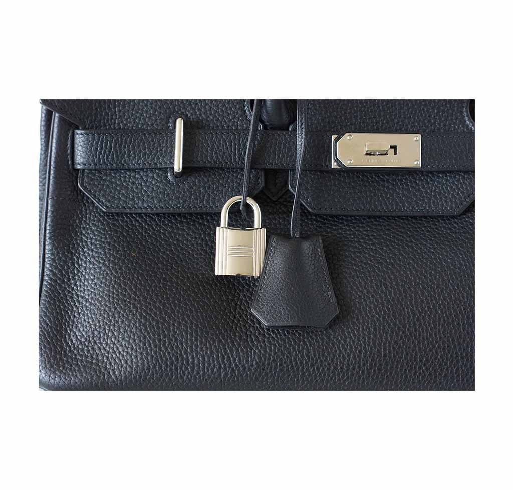 Hermes Birkin JPG Shoulder Bag Black Clemence Leather Palladium Hardware
