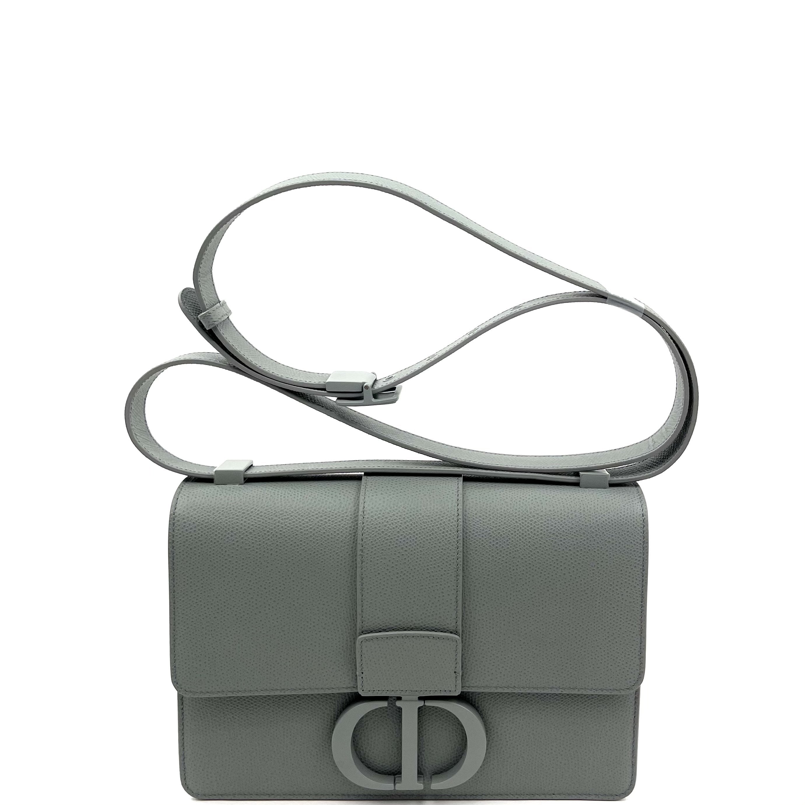 Dior 30 Montaigne Bag Ultramatte Gray Leather