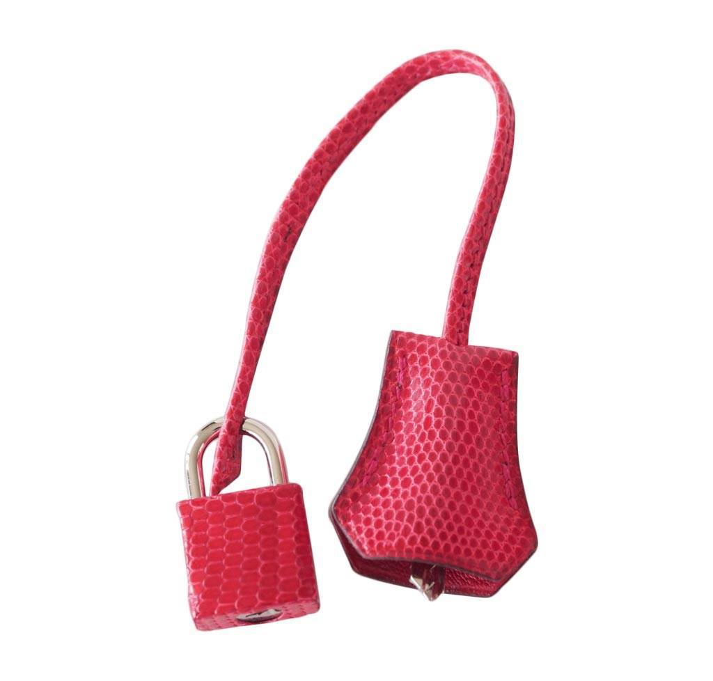 Hermes Birkin 25 Rouge Exotic Lizard Palladium Hardware