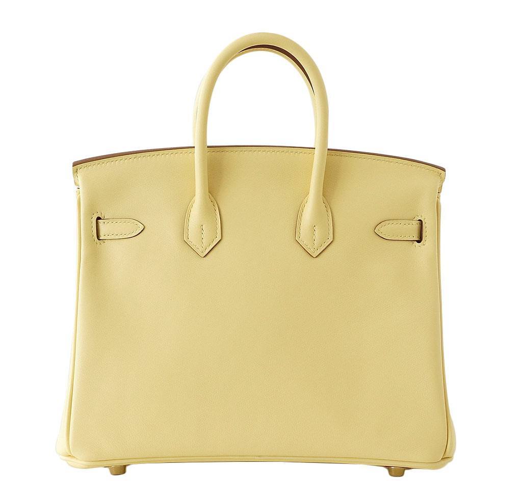 Hermes Birkin 25 Jaune Poussin Swift Leather Gold Hardware