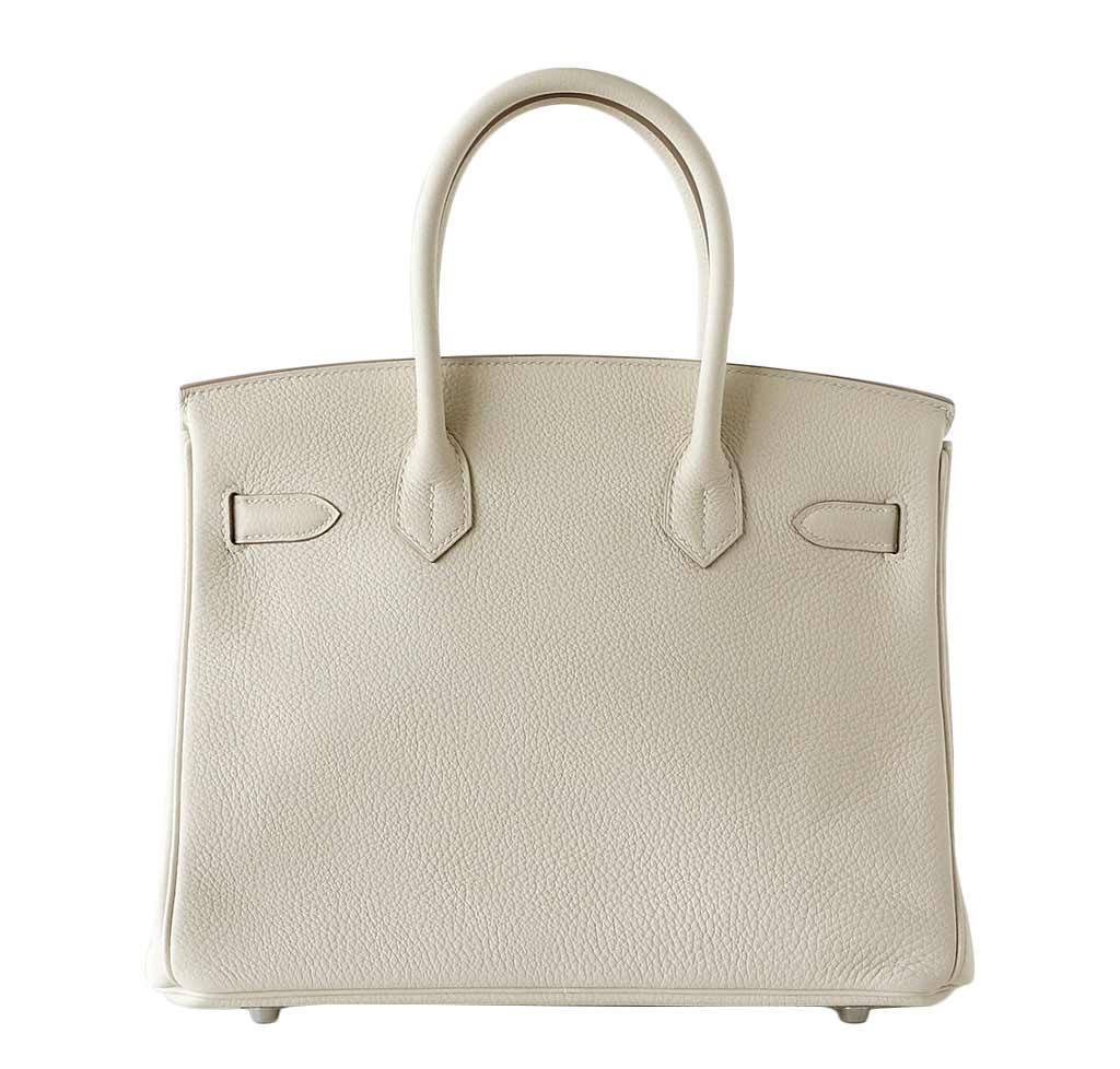 Hermes Birkin 30 Craie Togo Leather Palladium Hardware