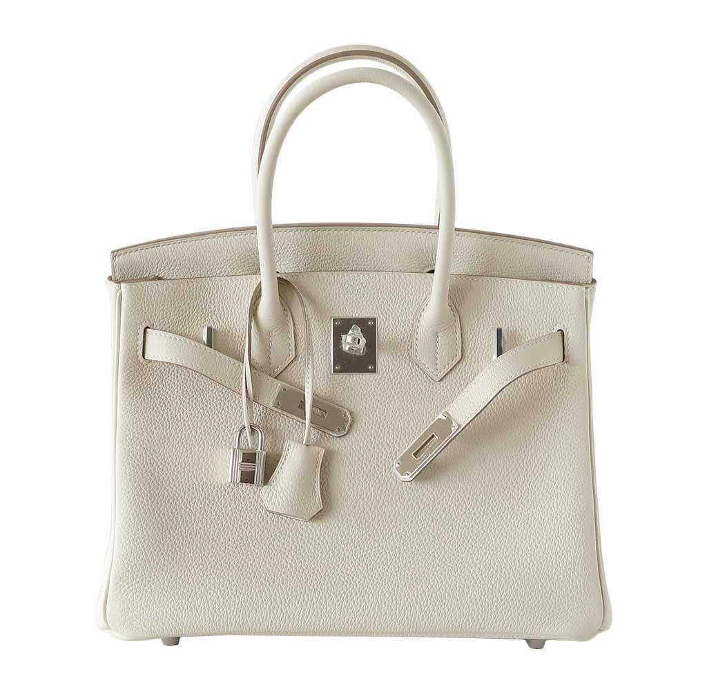 Hermes Birkin 30 Craie Togo Leather Palladium Hardware