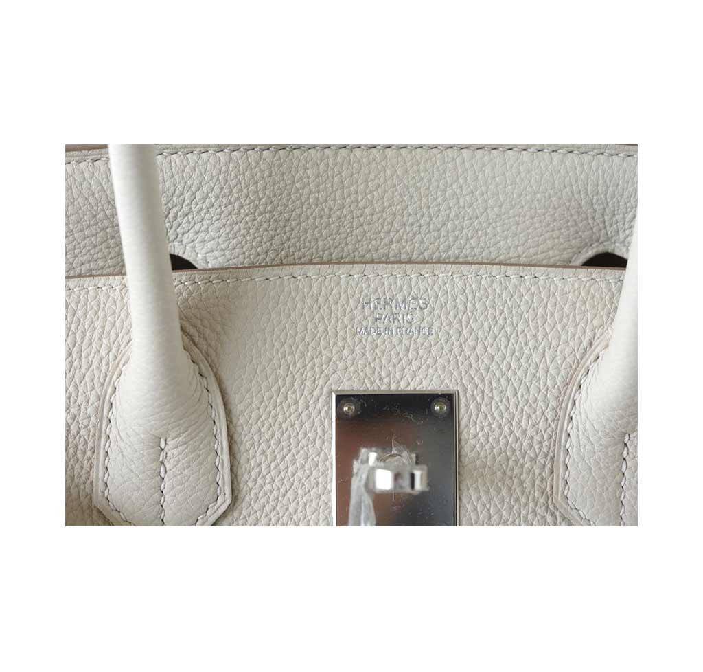 Hermes Birkin 30 Craie Togo Leather Palladium Hardware