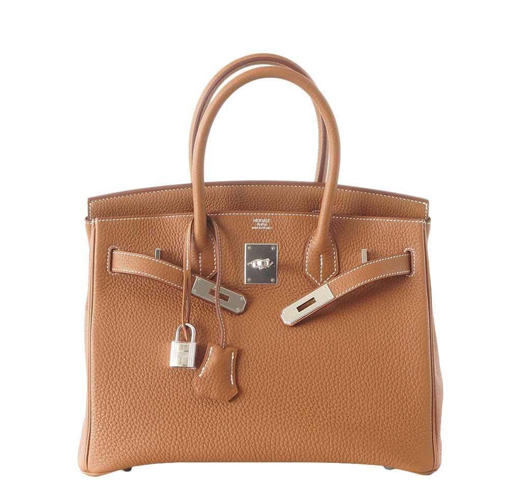 Hermes Birkin 30 Gold Togo Leather Palladium Hardware