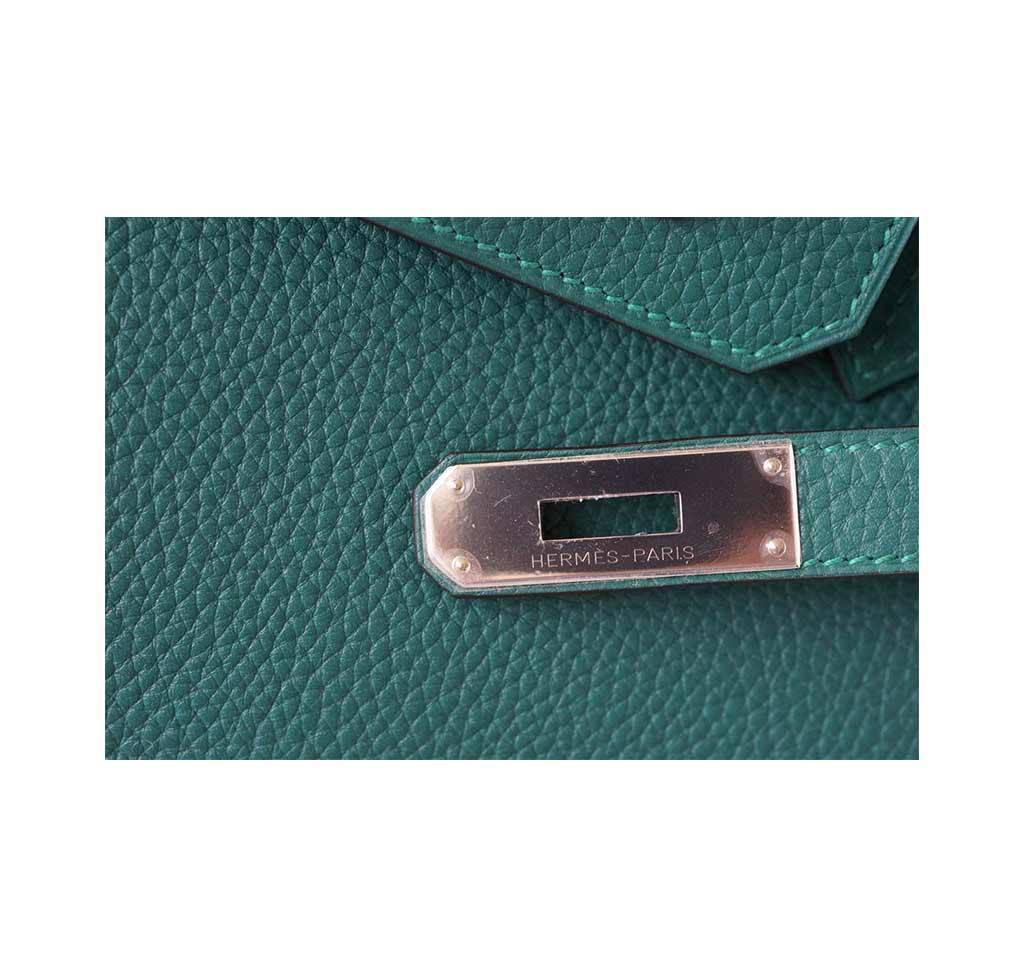 Hermes Birkin 30 Malachite Clemence Leather Palladium Hardware