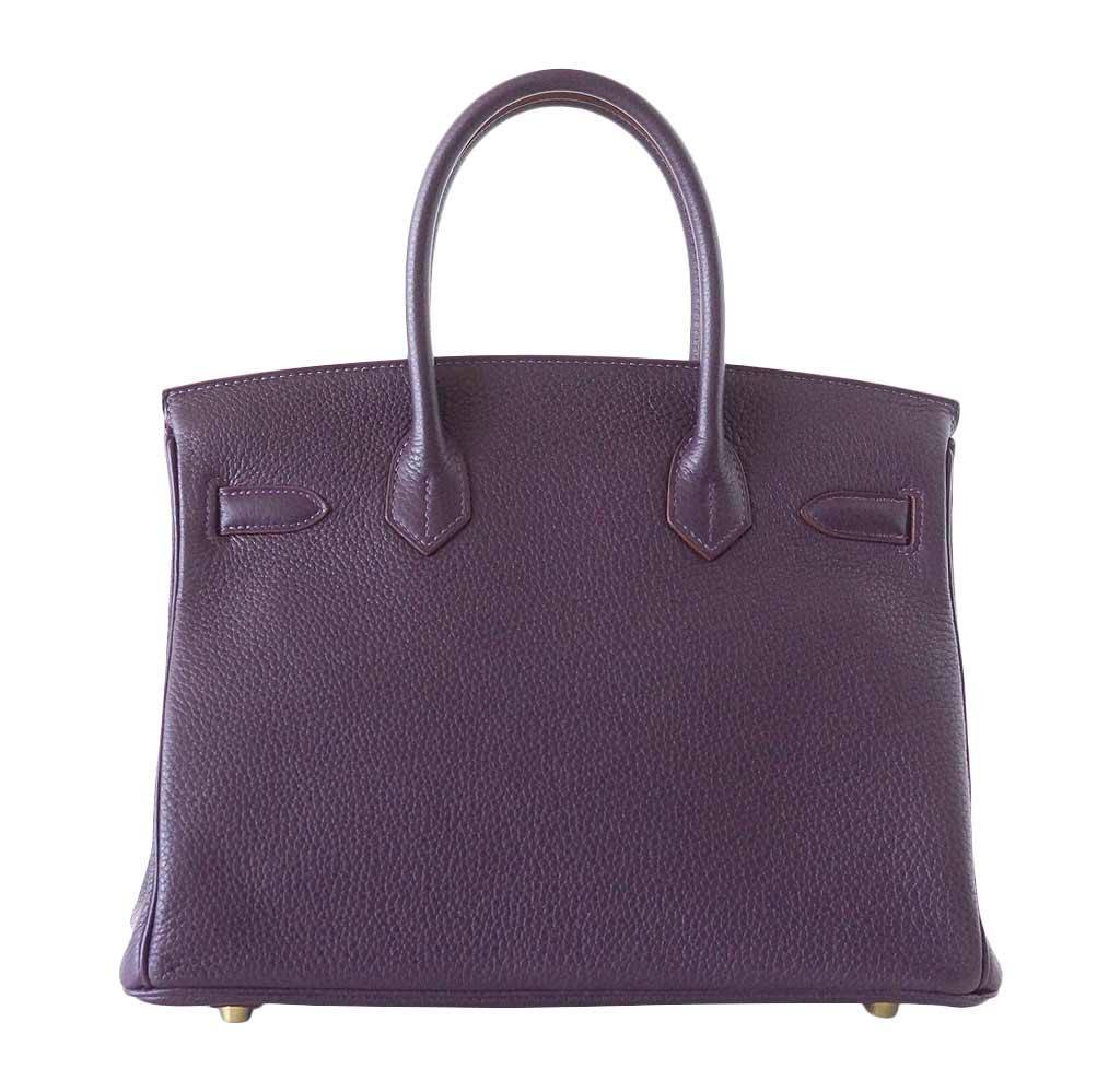 Hermes Birkin 30 Raisin Togo Leather Gold Hardware