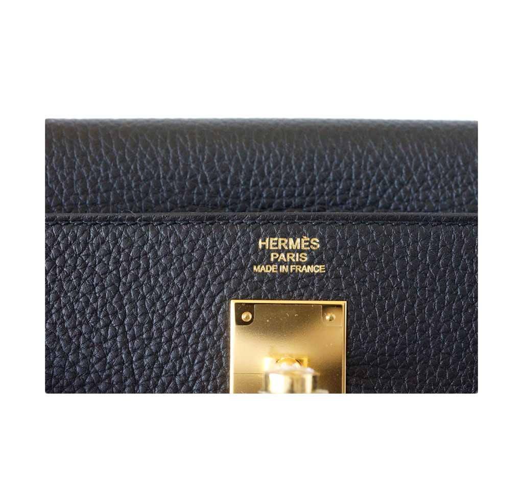 Hermes Kelly 32 Black Togo Leather Gold Hardware