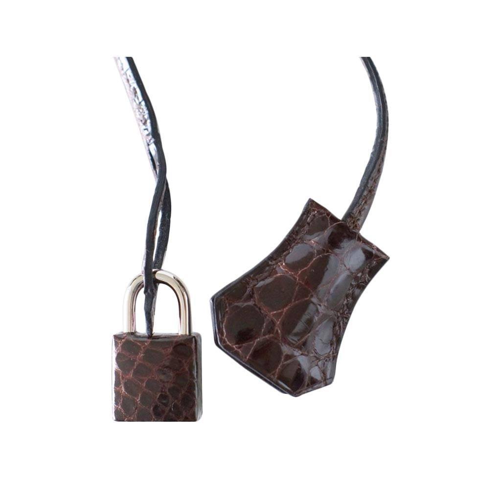 Hermes Birkin 35 Chocolate Porosus Crocodile Palladium Hardware