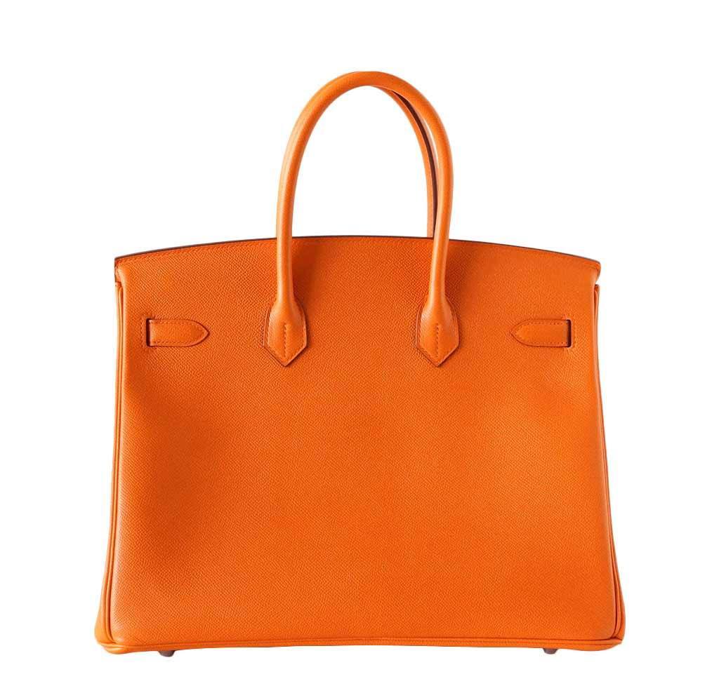 Hermes Birkin 35 Orange Epsom Leather Palladium Hardware