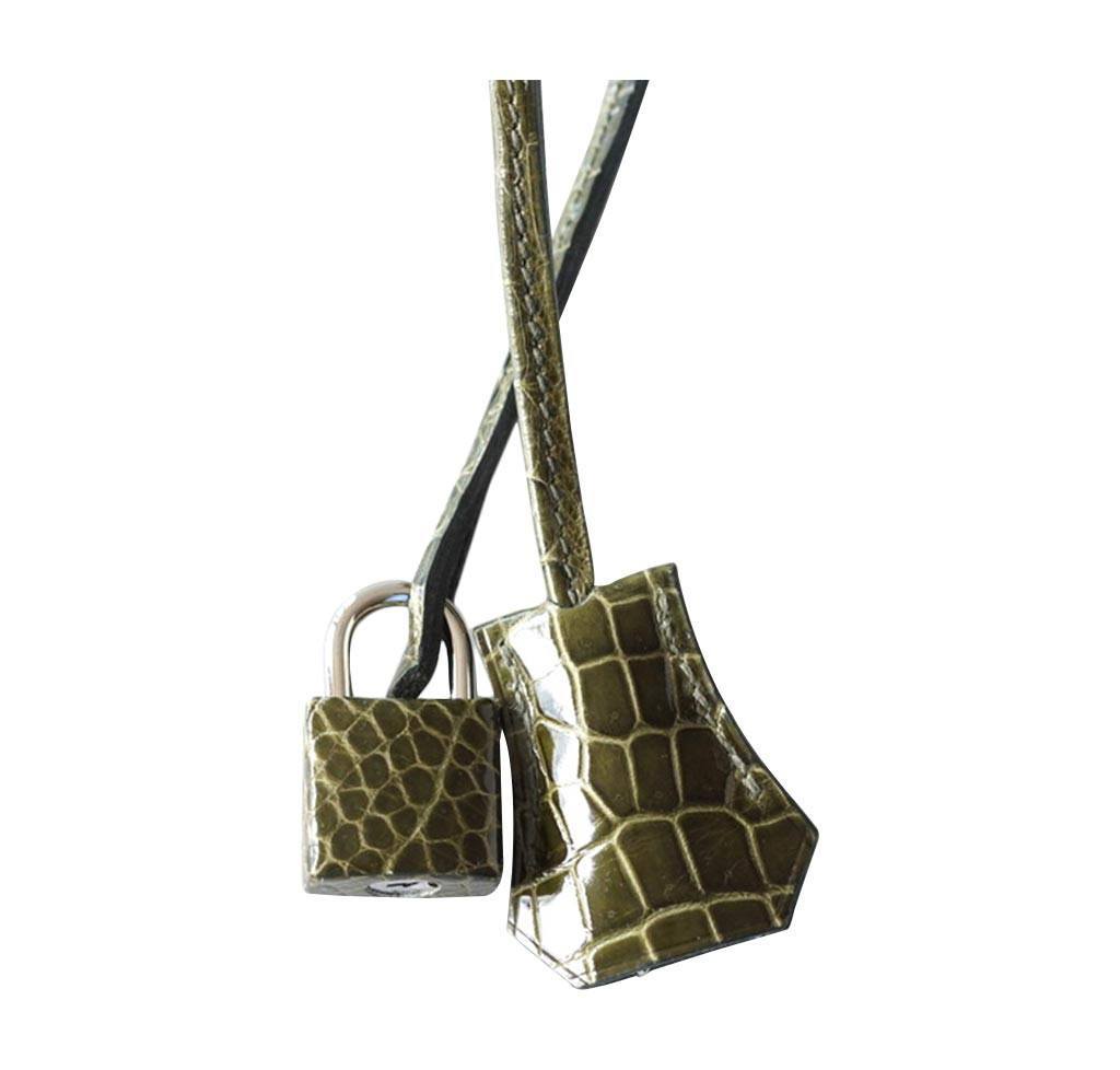 Hermes Birkin 35 Vert Veronese Porosus Crocodile Palladium Hardware