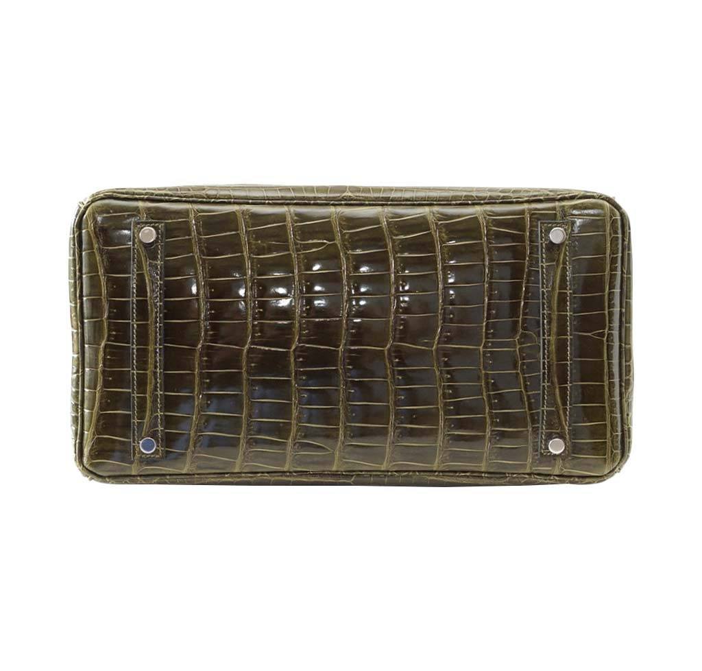 Hermes Birkin 35 Vert Veronese Porosus Crocodile Palladium Hardware