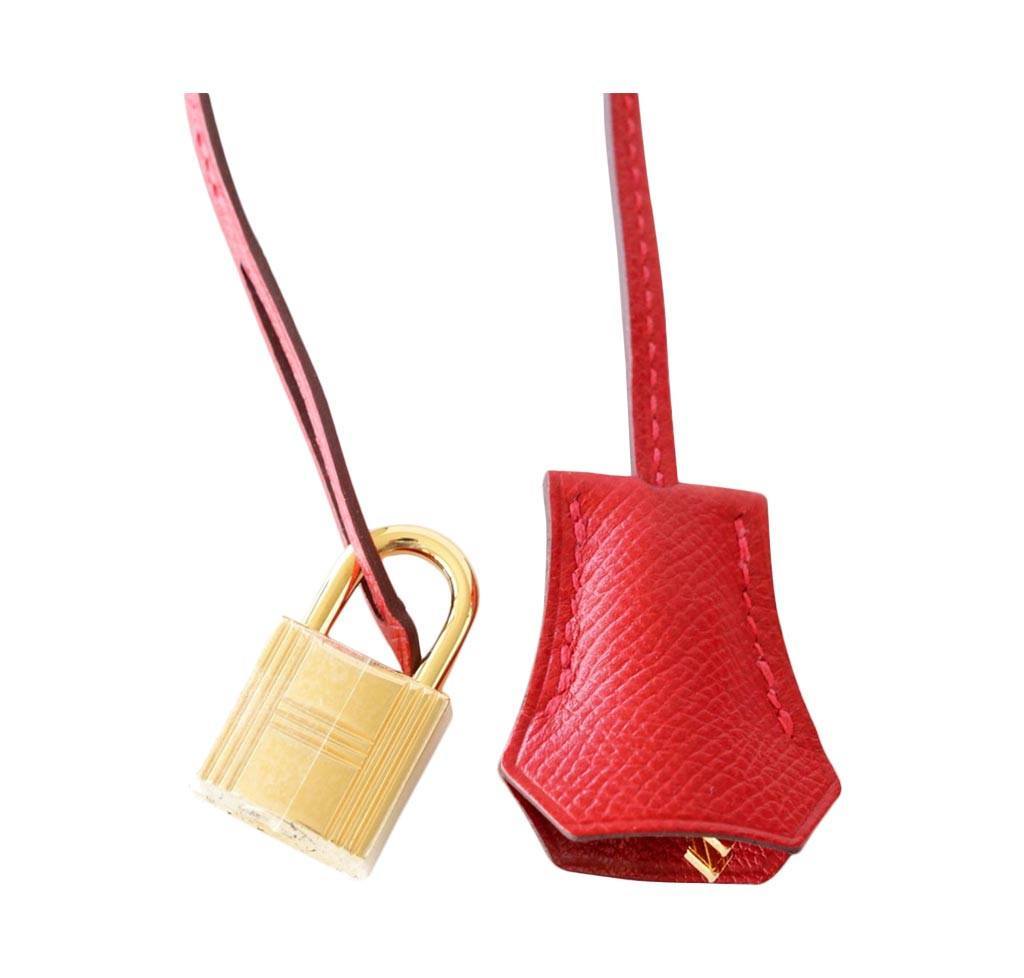 Hermes Birkin 35 Rouge Casaque Epsom Leather Gold Hardware