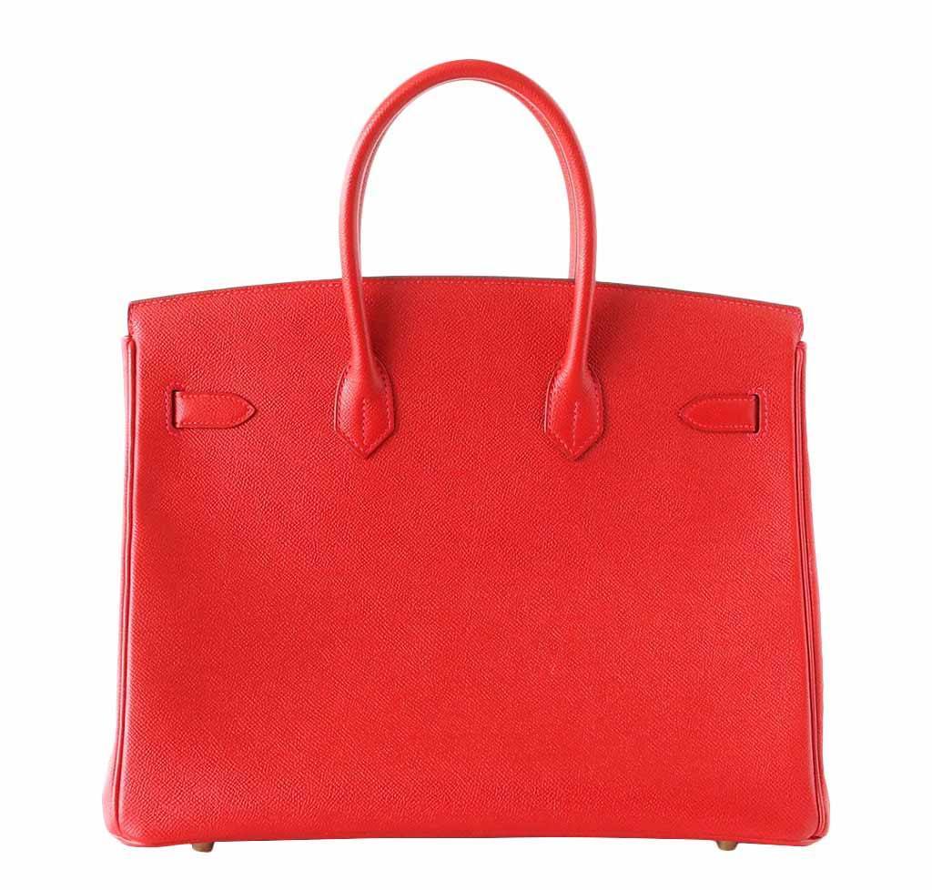 Hermes Birkin 35 Rouge Casaque Epsom Leather Gold Hardware