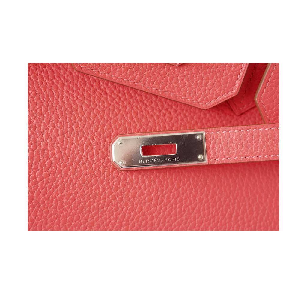 Hermes Birkin 35 Rose Jaipur Clemence Leather Palladium Hardware