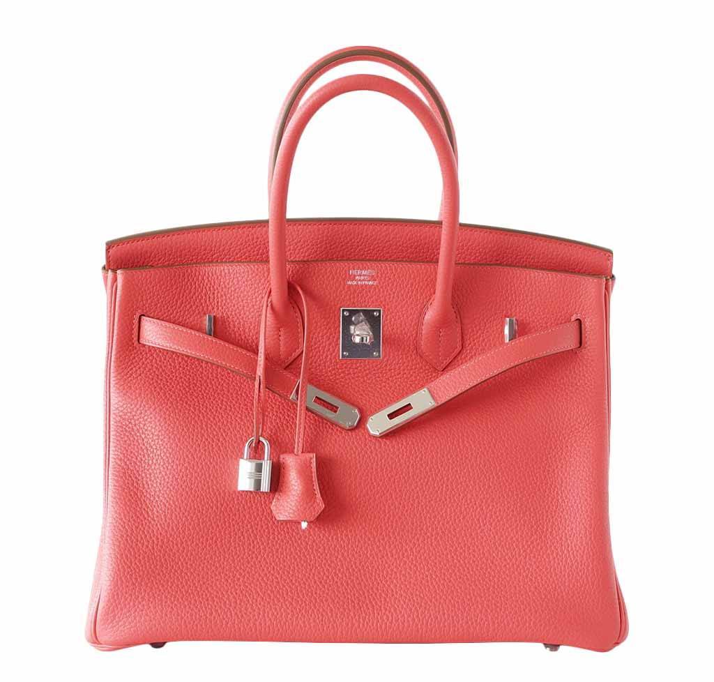 Hermes Birkin 35 Rose Jaipur Clemence Leather Palladium Hardware