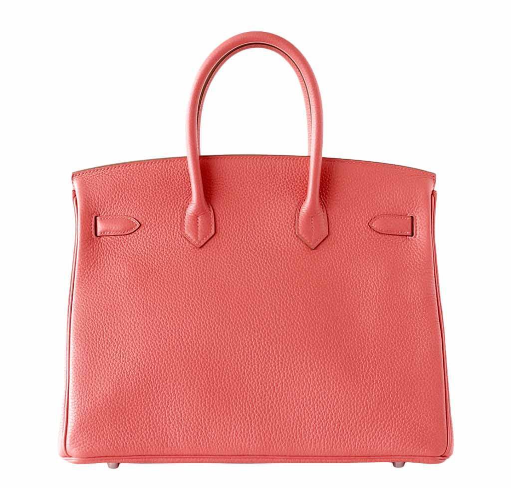 Hermes Birkin 35 Rose Jaipur Clemence Leather Palladium Hardware