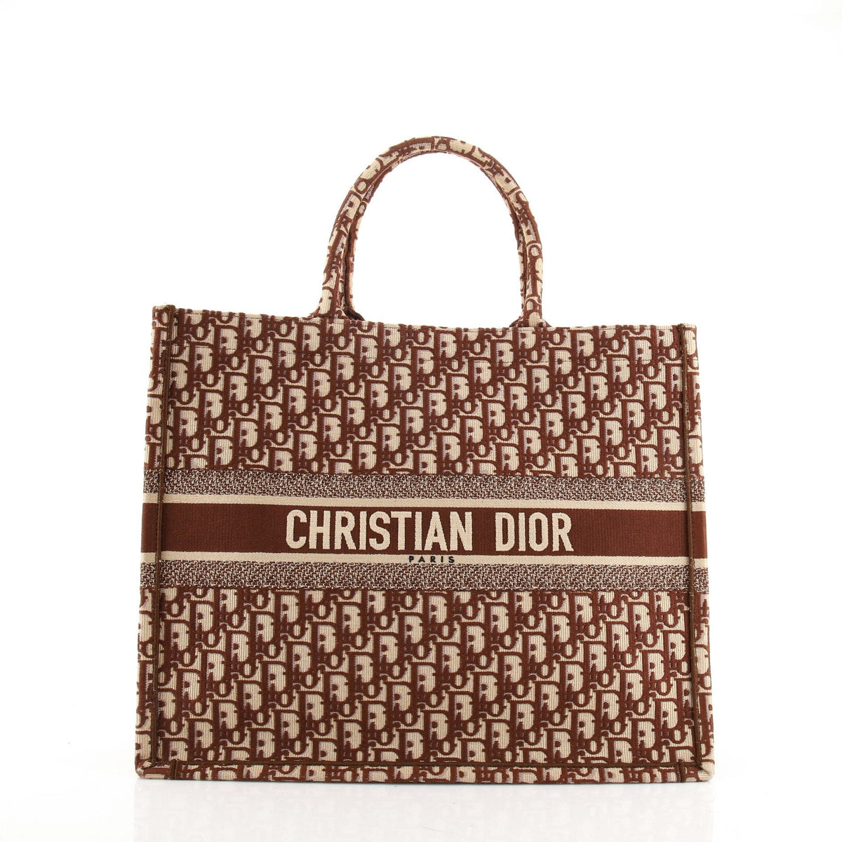 Dior Book Tote Brown Oblique Canvas Handbag