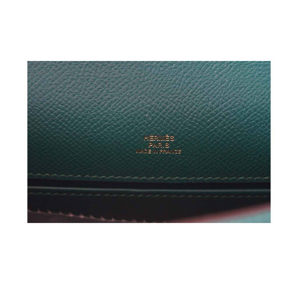 Hermes JPG Kelly Pochette Malachite Epsom Leather Gold Hardware