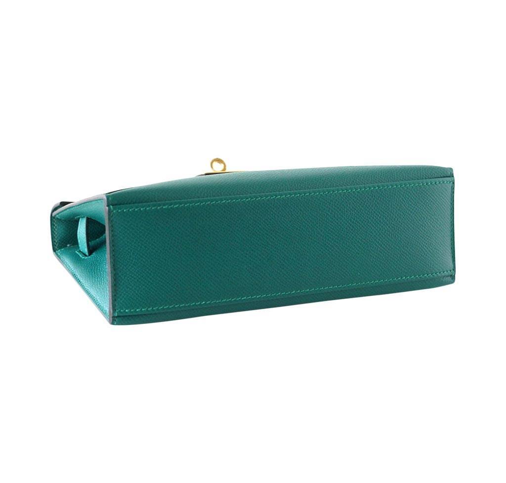 Hermes JPG Kelly Pochette Malachite Epsom Leather Gold Hardware