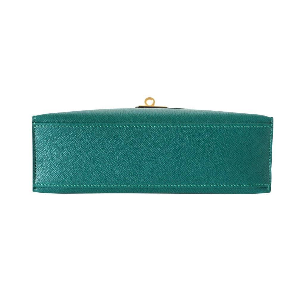 Hermes JPG Kelly Pochette Malachite Epsom Leather Gold Hardware