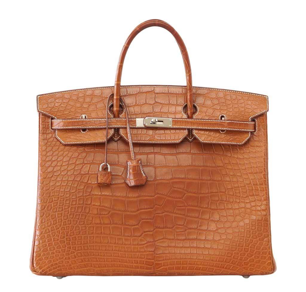 Hermes Birkin 40 Fauve Matte Alligator Palladium Hardware
