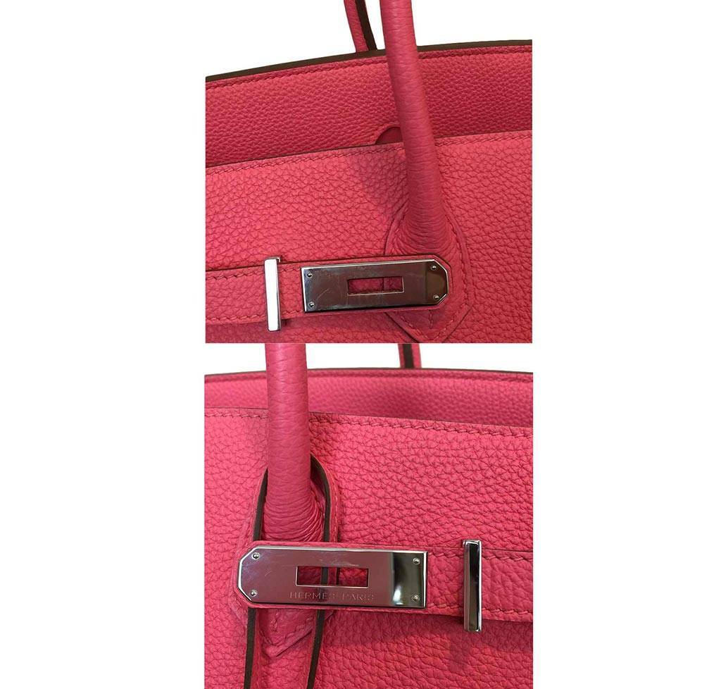 Hermes Birkin 35 Rose Lipstick Togo Leather Palladium Hardware