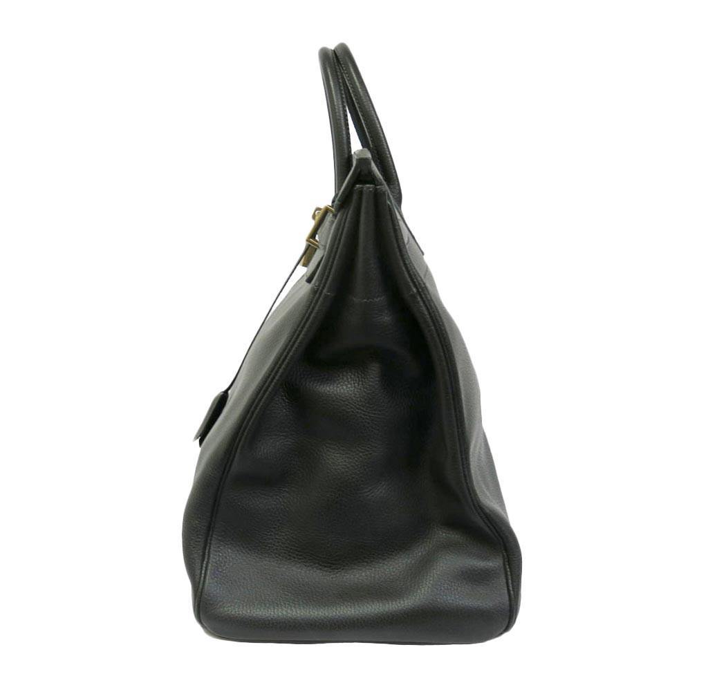 Hermes HAC 45 Black Ardennes Leather Permabrass Hardware