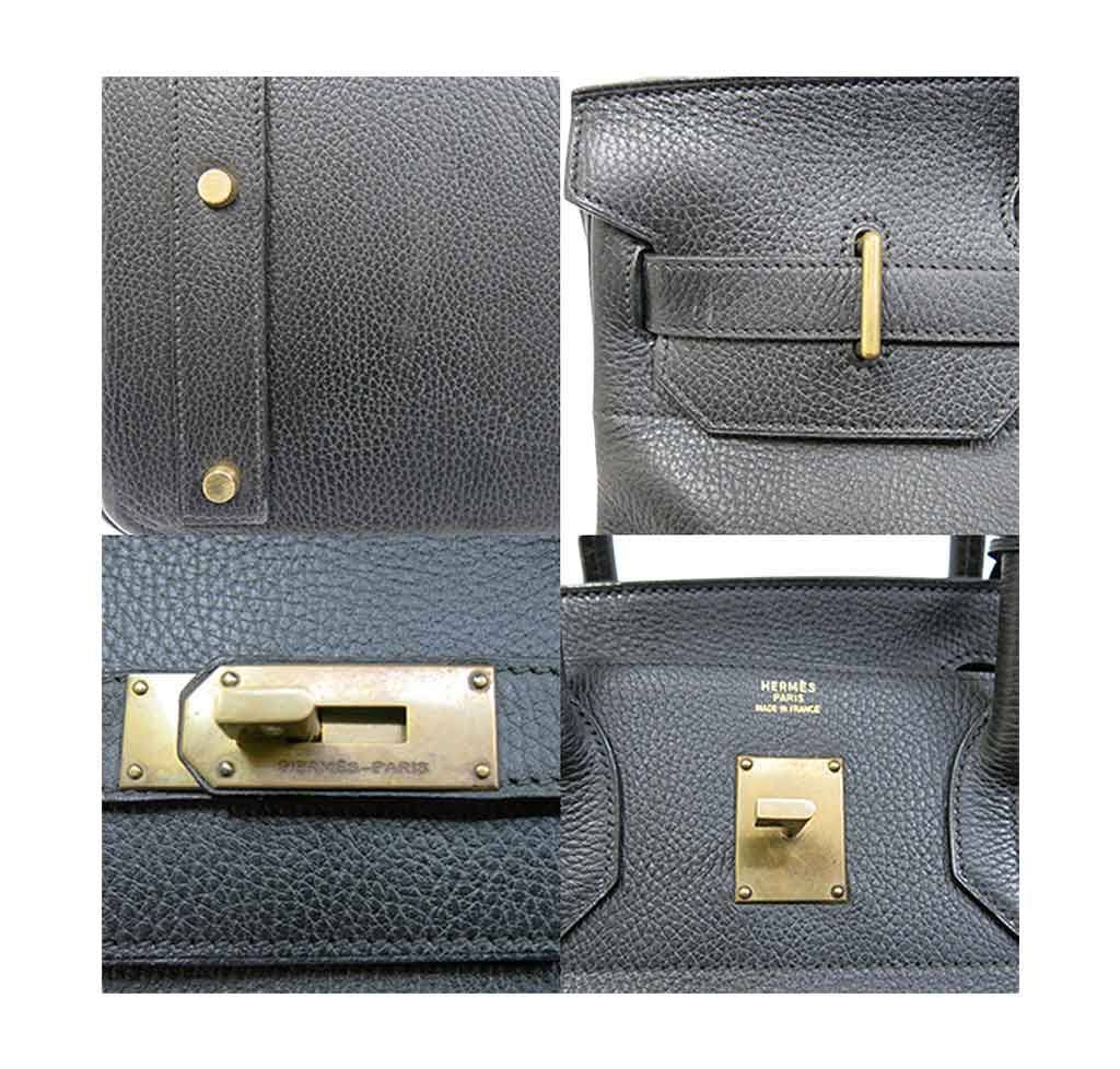 Hermes HAC 45 Black Ardennes Leather Permabrass Hardware