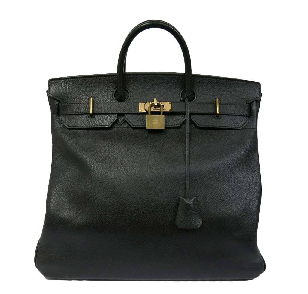 Hermes HAC 45 Black Ardennes Leather Permabrass Hardware