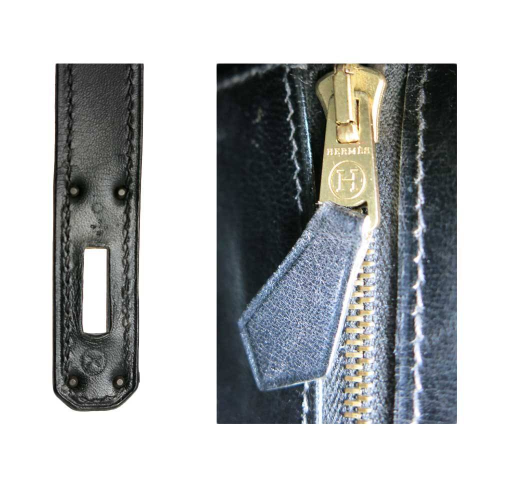 Hermes Kelly 35 Black Box Calf Leather Gold Hardware
