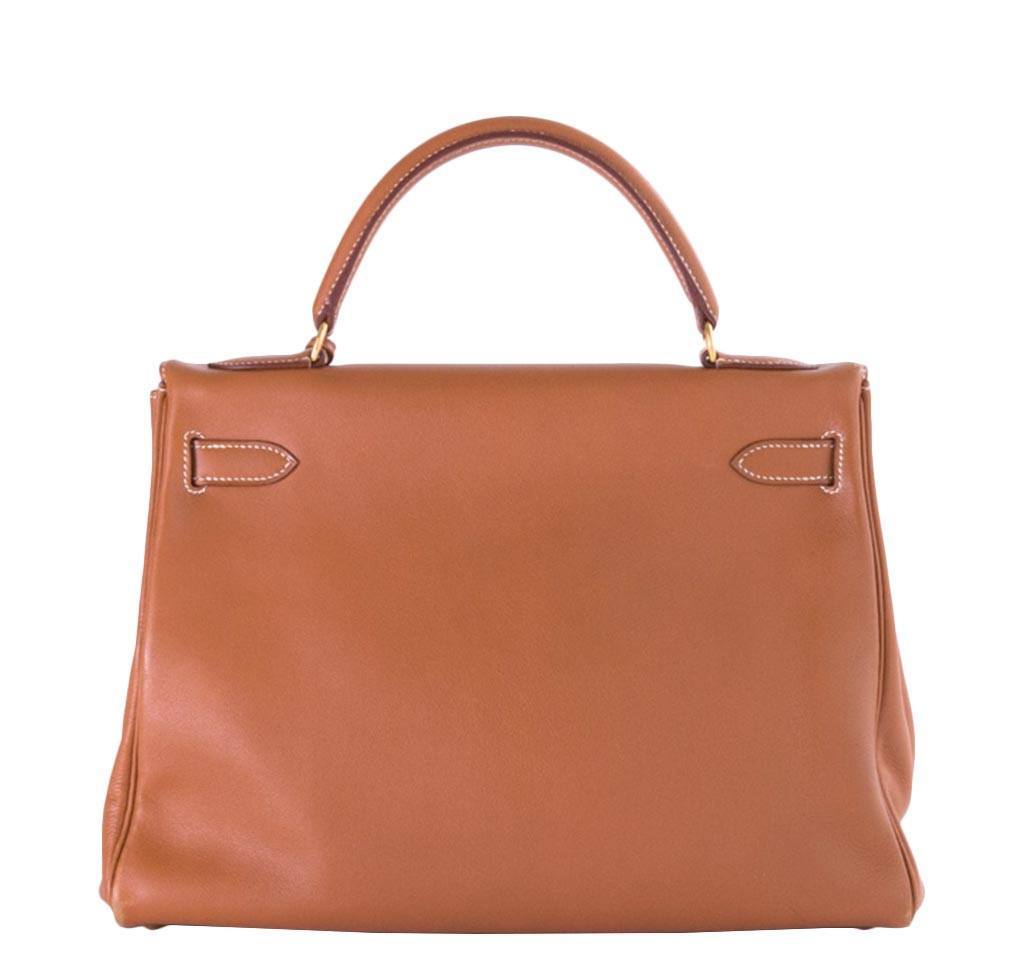 Hermes Kelly 32 Gold Gulliver Leather Gold Hardware