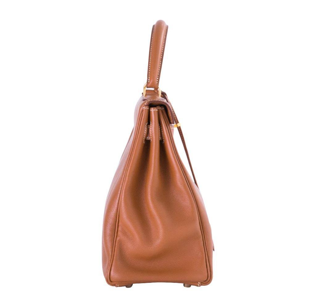 Hermes Kelly 32 Gold Gulliver Leather Gold Hardware