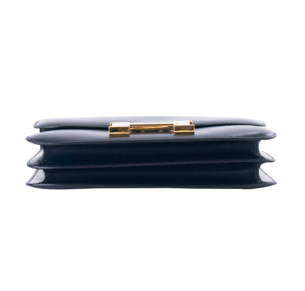 Hermes Constance 23 Navy Box Calf Leather Gold Hardware