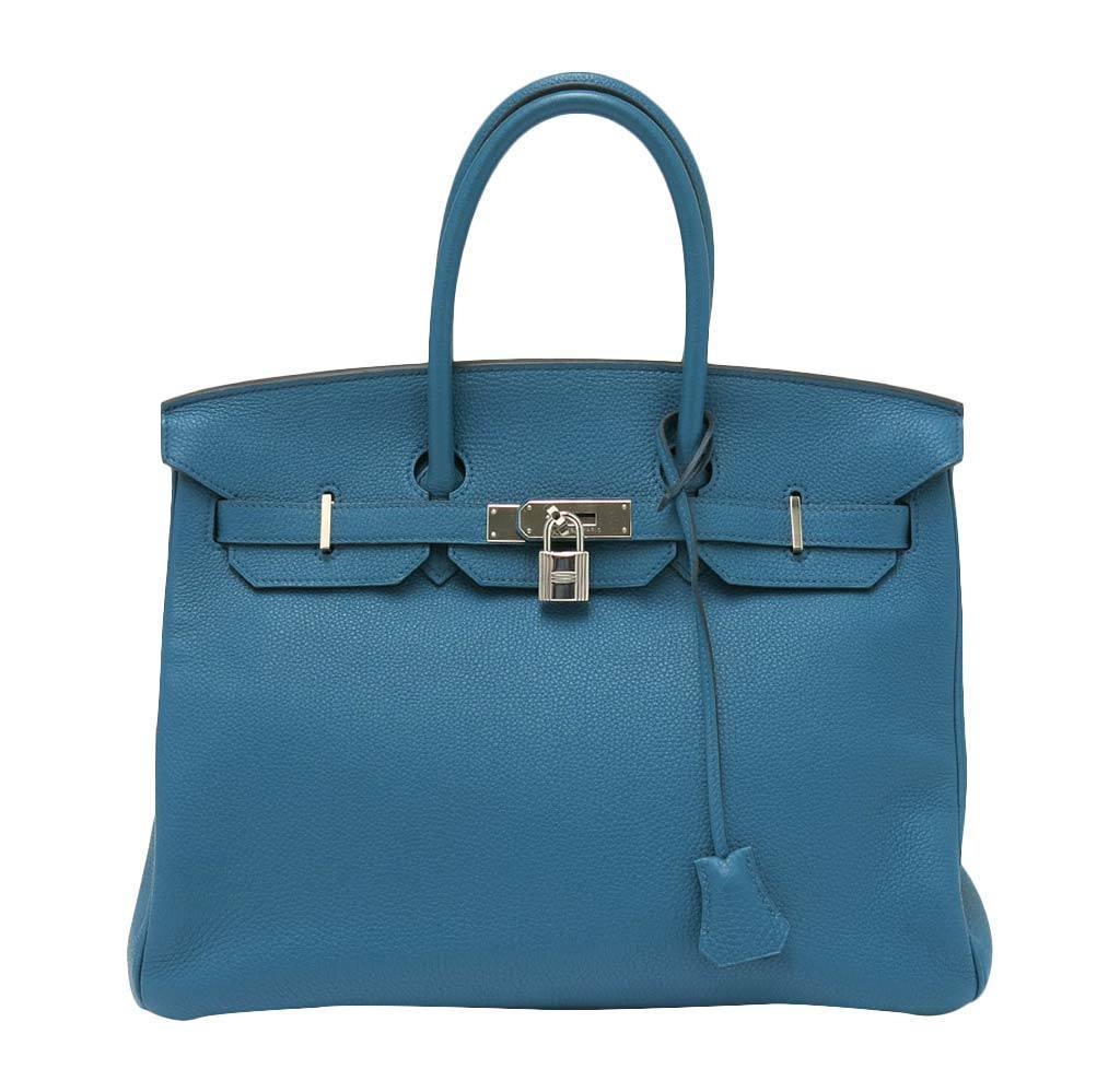 Hermes Birkin 35 Cobalt Togo Leather Palladium Hardware
