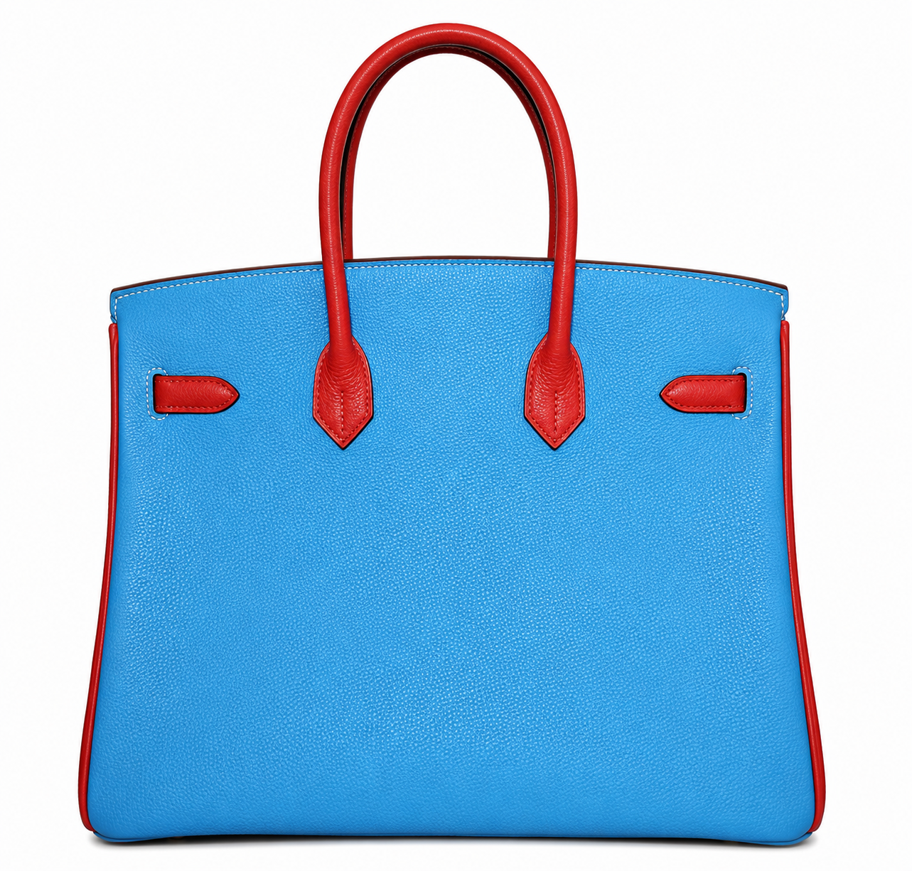 Hermes Birkin 35 Special Order Vert Anis Rouge Garrance Blue Jean Togo Leather Palladium Hardware