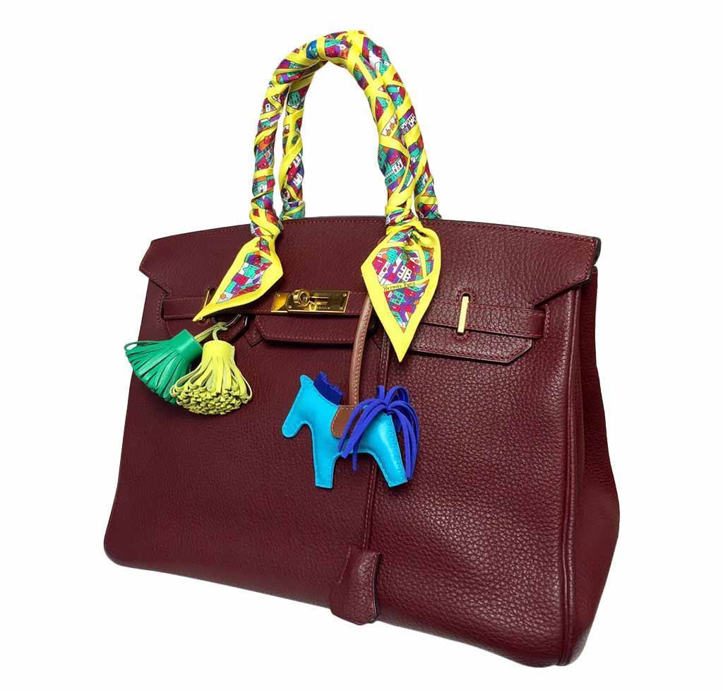 Hermes Birkin 35 Sienne Togo Leather Palladium Hardware