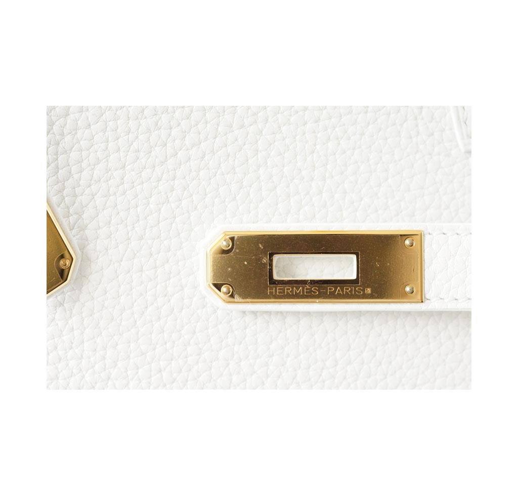 Hermes Birkin 35 Snow White Togo Leather Gold Hardware