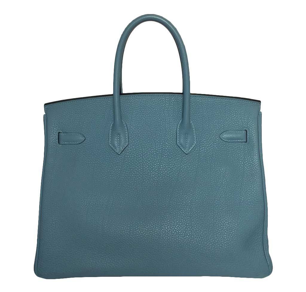 Hermes Birkin 35 Mickey Mouse Ciel Togo Leather Palladium Hardware