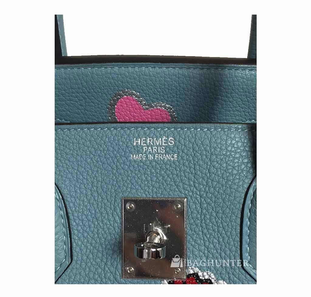 Hermes Birkin 35 Mickey Mouse Ciel Togo Leather Palladium Hardware