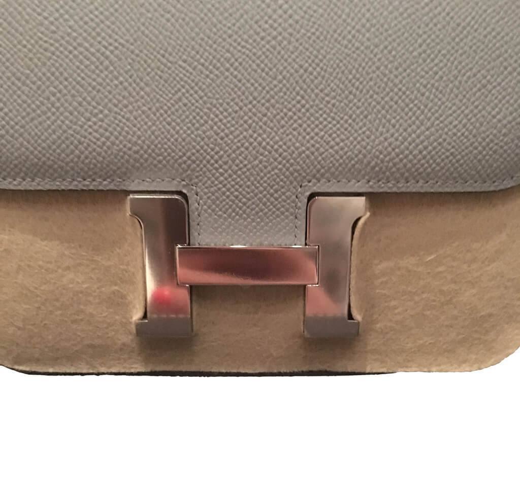 Hermes Constance Mini 18 Bleu Glacier Epsom Leather Palladium Hardware