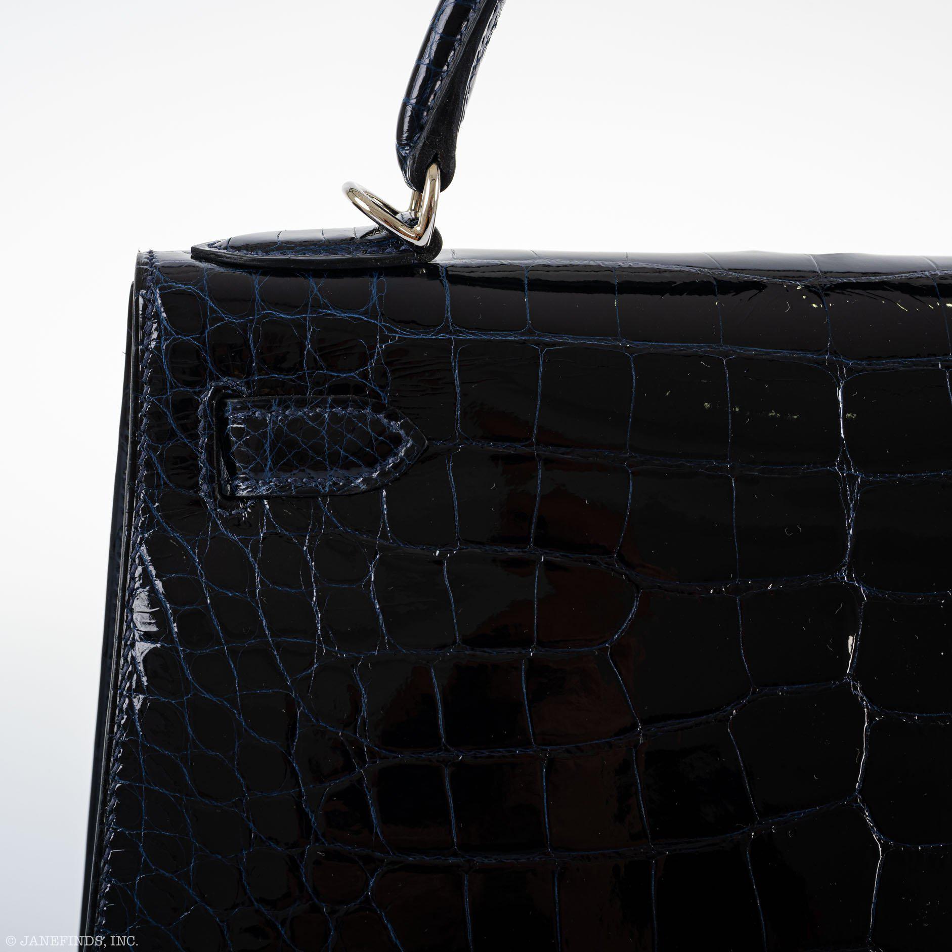 Hermes Kelly 28 Sellier Verso Blue Marine Palladium Hardware - 2019, D