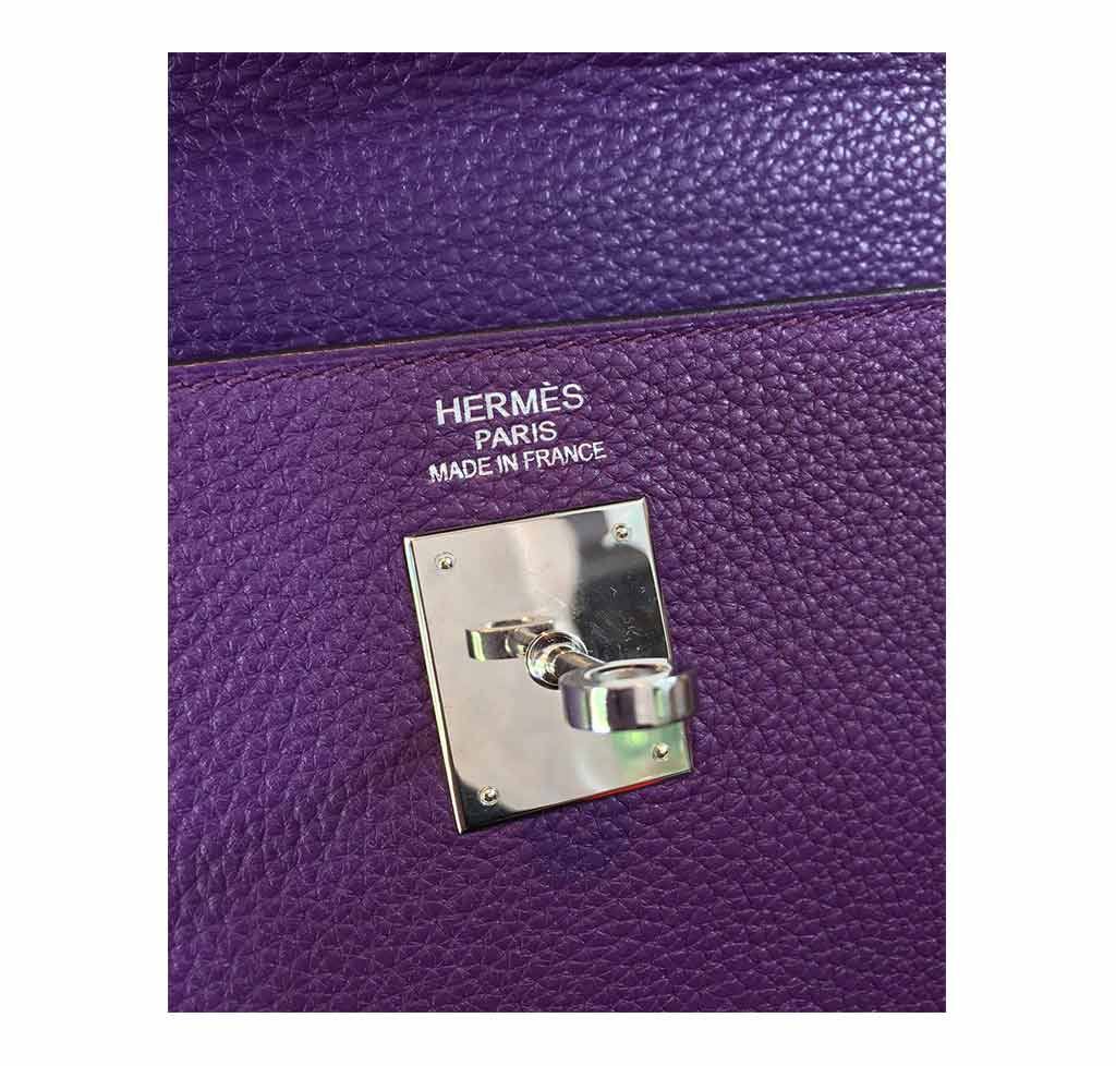 Hermes Kelly 35 Ultraviolet Togo Leather Palladium Hardware