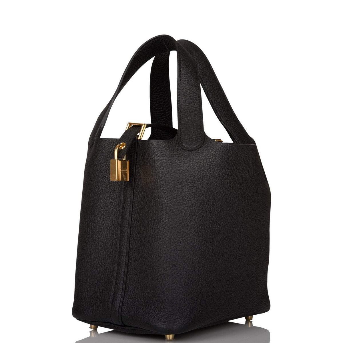 Hermes Picotin Lock 18 cm Black Clemence Leather Gold Hardware