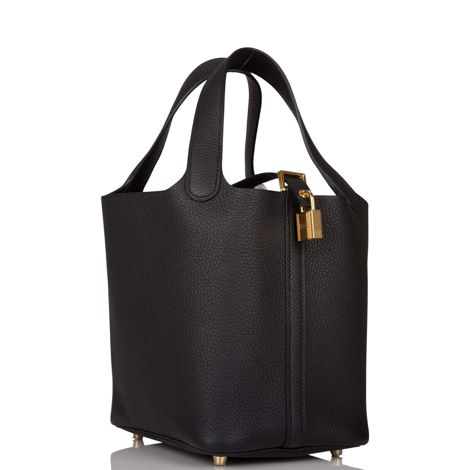 Hermes Picotin Lock 18 cm Black Clemence Leather Gold Hardware